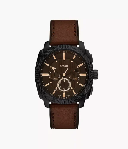 Fossil FS4656 Mid-Size Chronograph Black Dial Brown Leather Men's Watch | Fossil FS4656