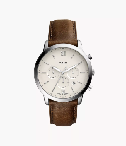 Fossil FS5380 Neutra Chronograph Beige Dial Brown Leather Men's Watch | Fossil FS5380
