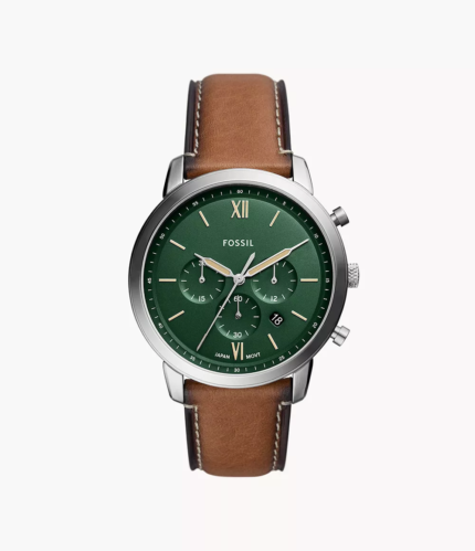 Fossil FS5963 Neutra Chronograph Green Dial Brown Leather Men's Watch | Fossil FS5963
