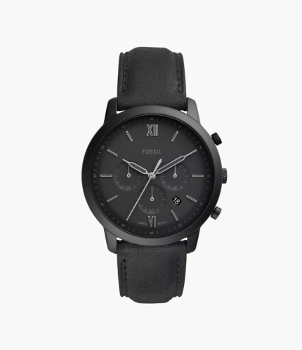 Fossil FS5503 Neutra Chronograph Black Dial Black Leather Men's Watch | Fossil FS5503